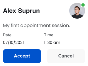 instant messaging app appointment card